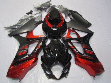 Abs Kits Completos Carenagem Moto GSXR 1000 K7 2007-2008 - Preto Vermelho