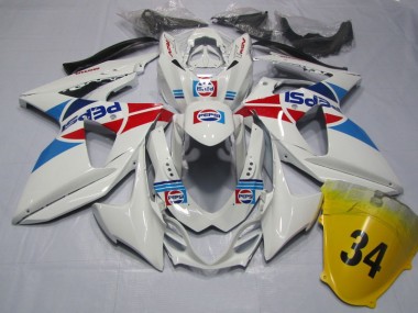 Carenagem Moto GSXR 1000 K9 2009-2016 - Branco Pepsi 34