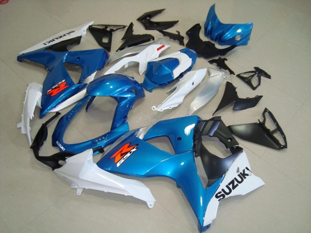 Kit Carenagem Moto GSXR 1000 K9 2009-2016 - Azul & Branco Estilo OEM