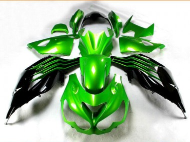 Kit Carenagem Moto ZX14R ZZR 1400 2012-2021 - Preto Verde